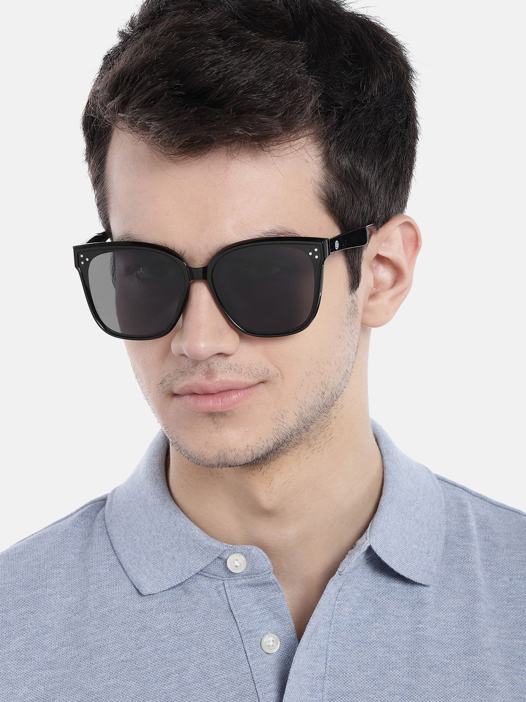 Carlton London Unisex Black Lens & Black Cateye Sunglasses CLSU024