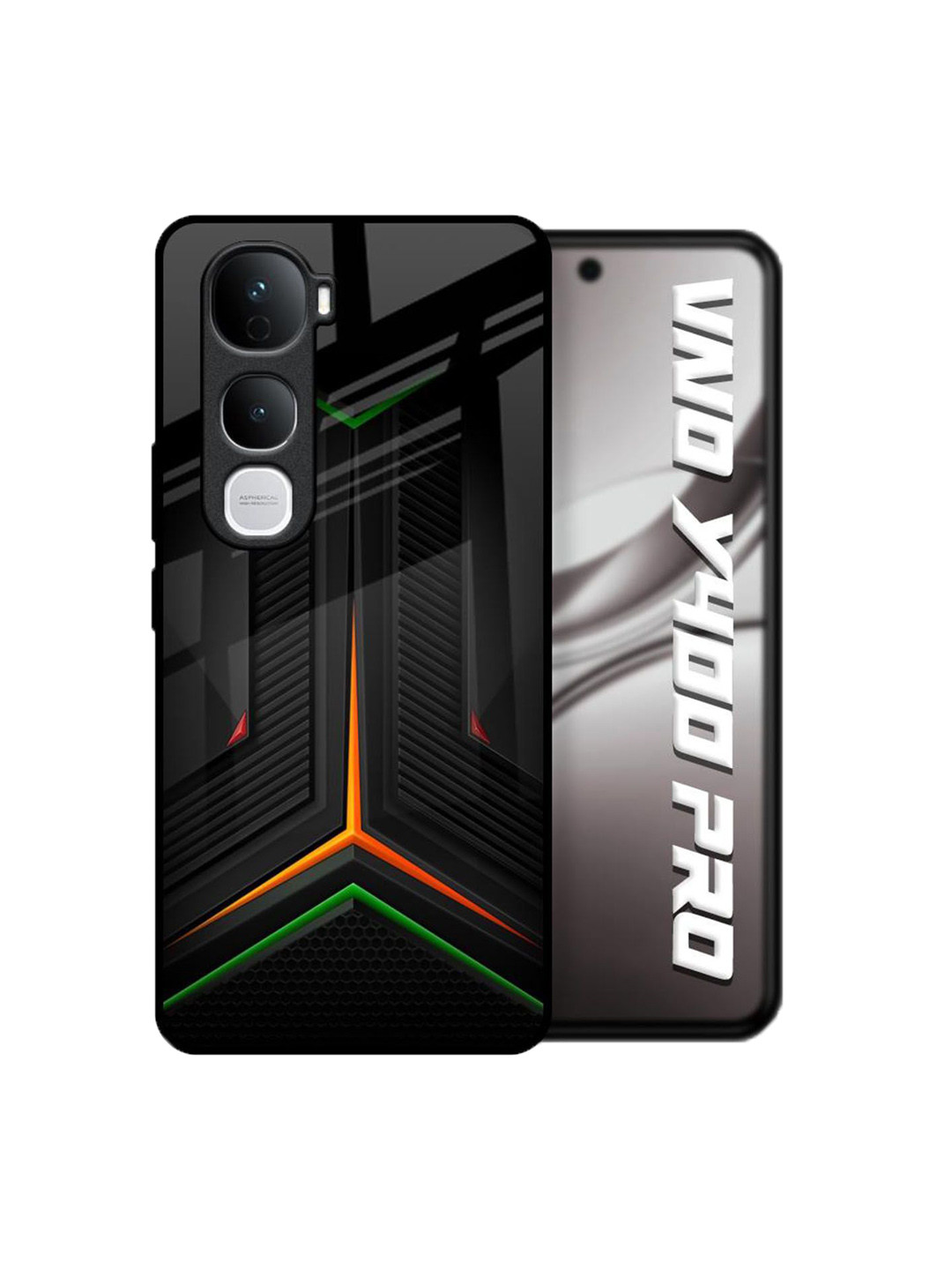 QRIOH Modern Ultra Chevron Printed Vivo Y400 Pro 5G Glass Back Case Mobile Accessories