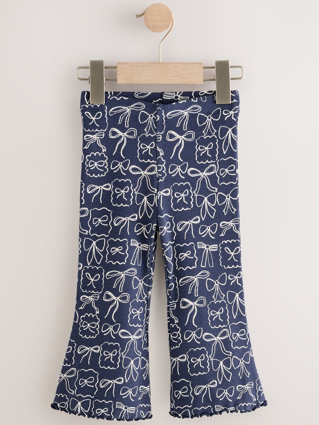 NEXT Girls Printed Ribbed Flared Leggings
