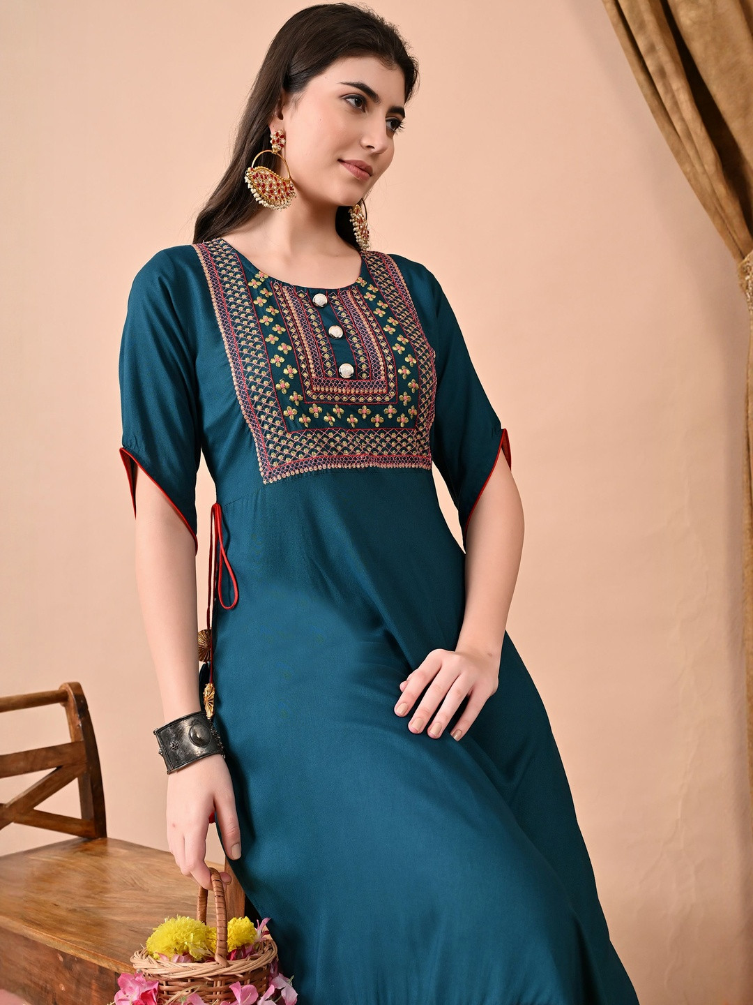 Jaipurite Women Embroidered Dress