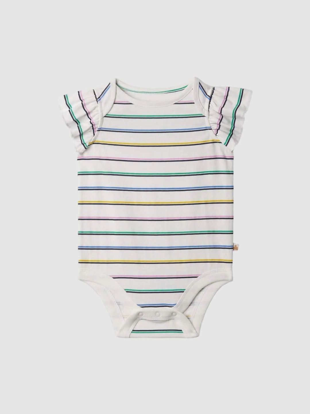 GAP Girls Striped Pure Cotton Round Neck Bodysuit