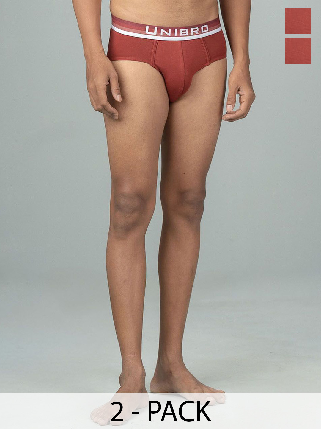 Unibro Men Plus Size Pack Of 2 Low-Rise Basic Briefs TNCL-BRIF-PB1_2P-2XL