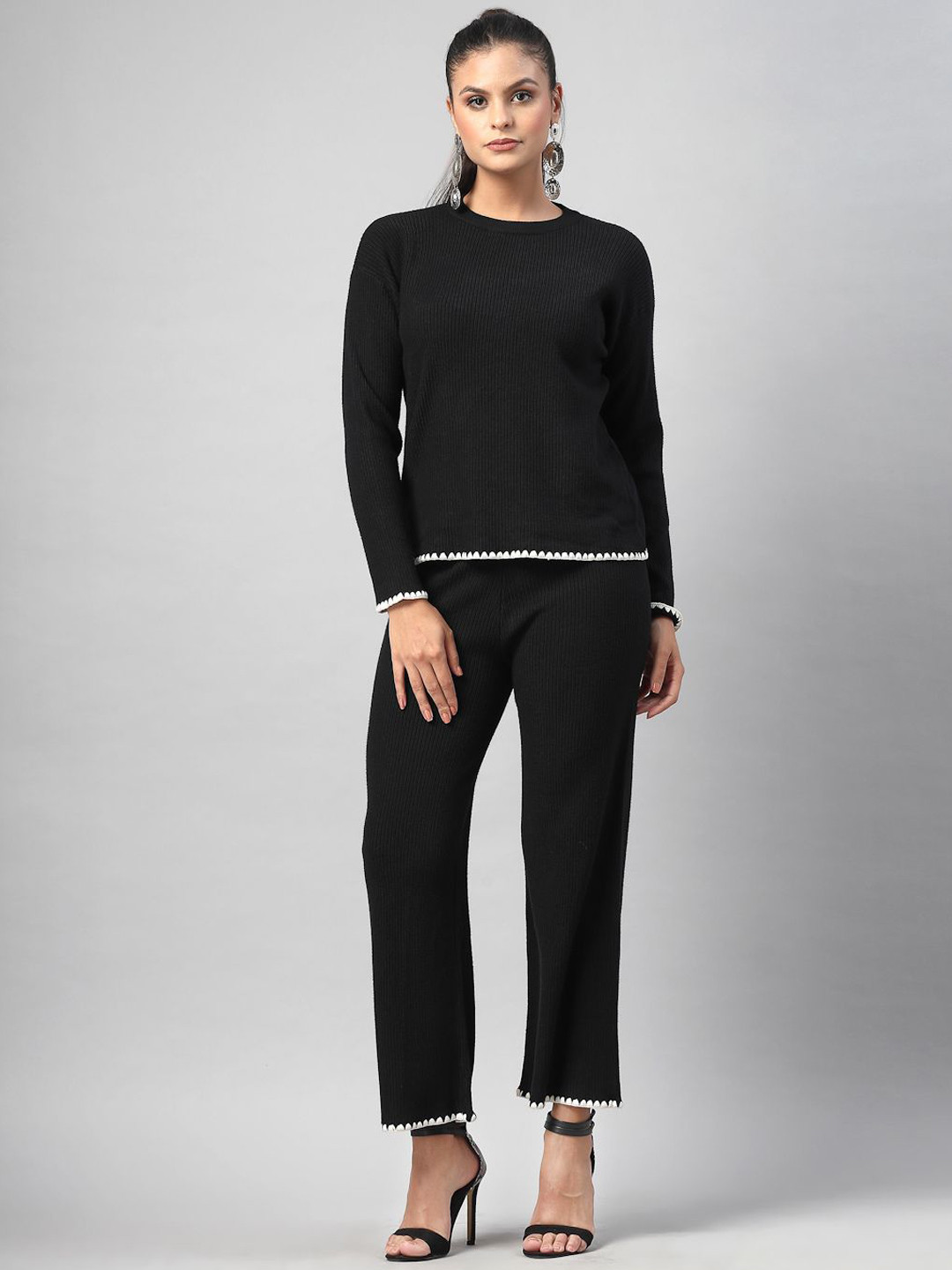 Mafadeny Classic Ribbed 2-Piece Round Neck Co-Ord Set