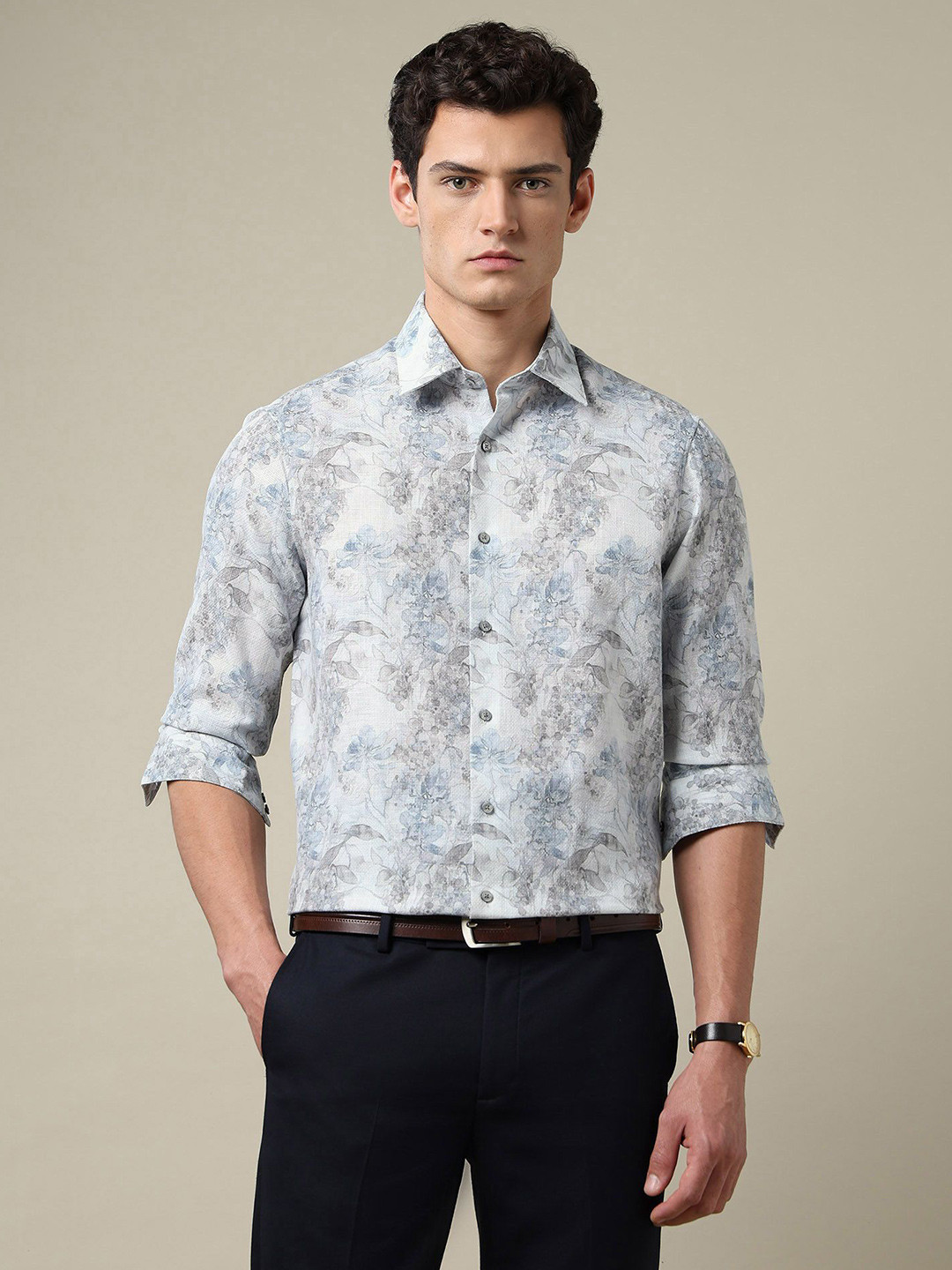 Arrow 1851 Tailored Fit Floral Printed Formal Shirt