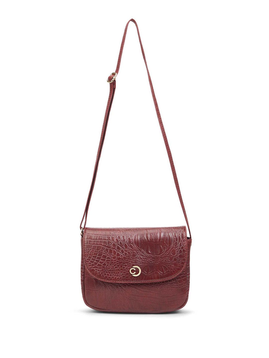 Caprese Croc-Textured Crossbody Sling Bag