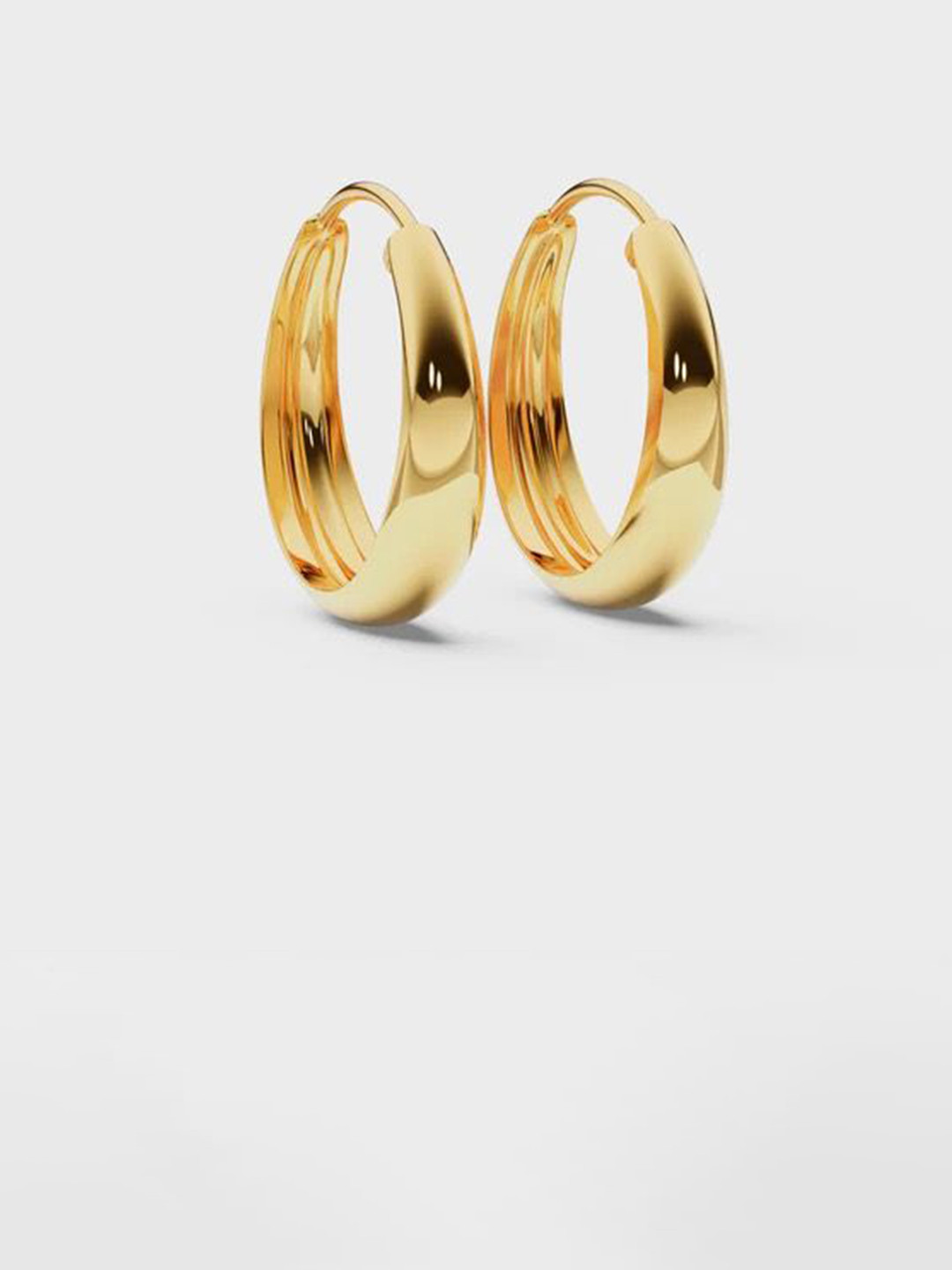 Anushka Jain Jewellery Sterling Silver Gold-Plated Circular Half Cut Hoop Earrings