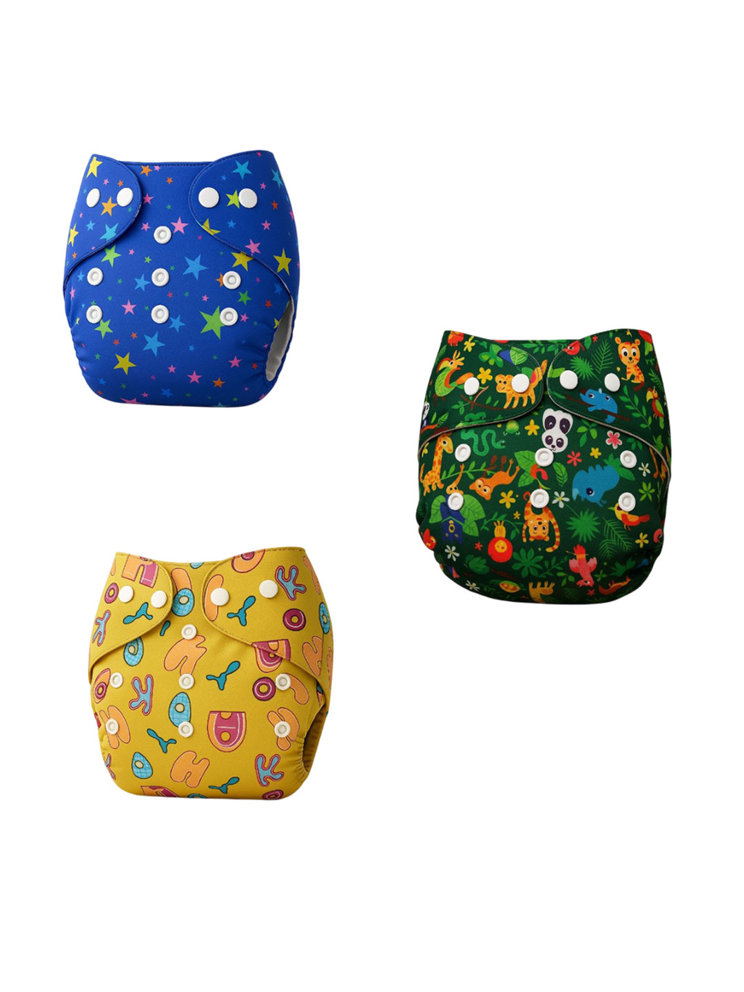 Kalra Magic Kids Set Of 3 Reusable Leak-proof & Washable Eco-Friendly Cloth Diapers