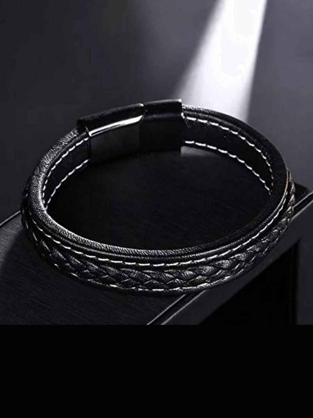 SK Enterprisess Men Silver-Plated Wraparound Bracelet
