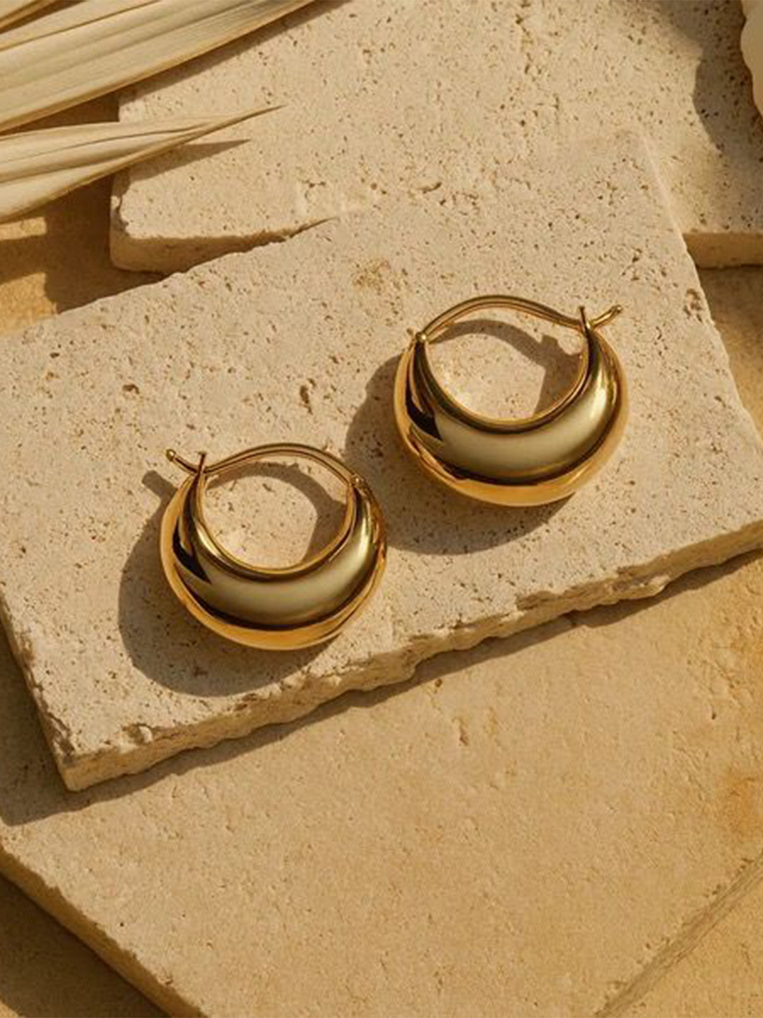 Anushka Jain Jewellery Sterling Silver Gold-Plated Baali Hoop Earrings