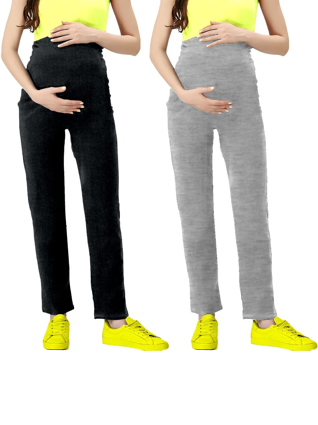 Lenam Pack of 2 Soft Cotton Lycra Stretchable Maternity Leggings