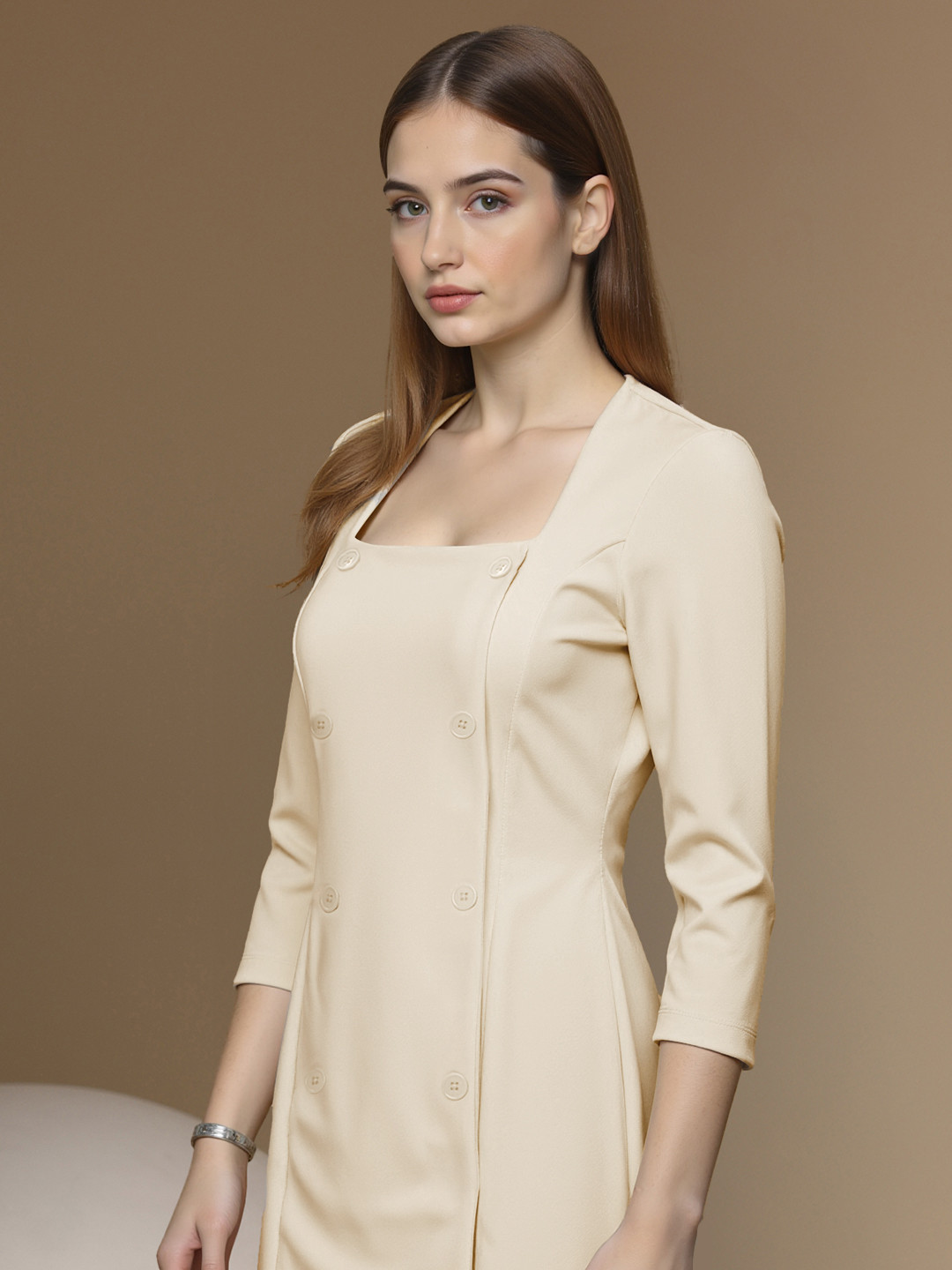 Chemistry Overlapping Button-Down Sheath Dress