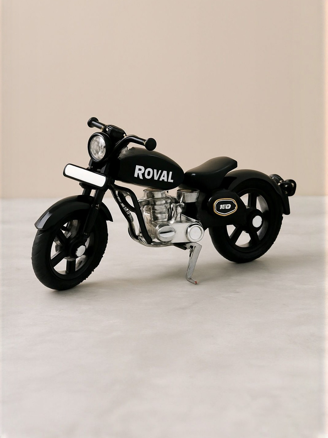 DeoDap Unisex Kids Black Metal Bullet Bike Toy With Side Stand