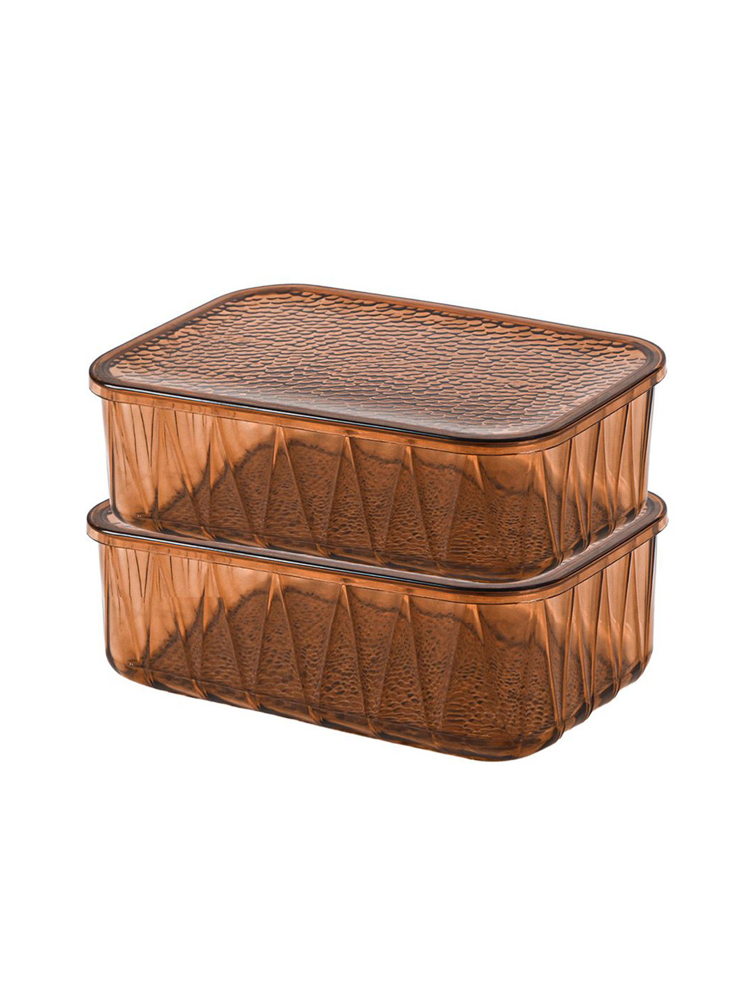 Kuber Industries Brown 2 Pieces Food Storage Containers 4.6L With Lid