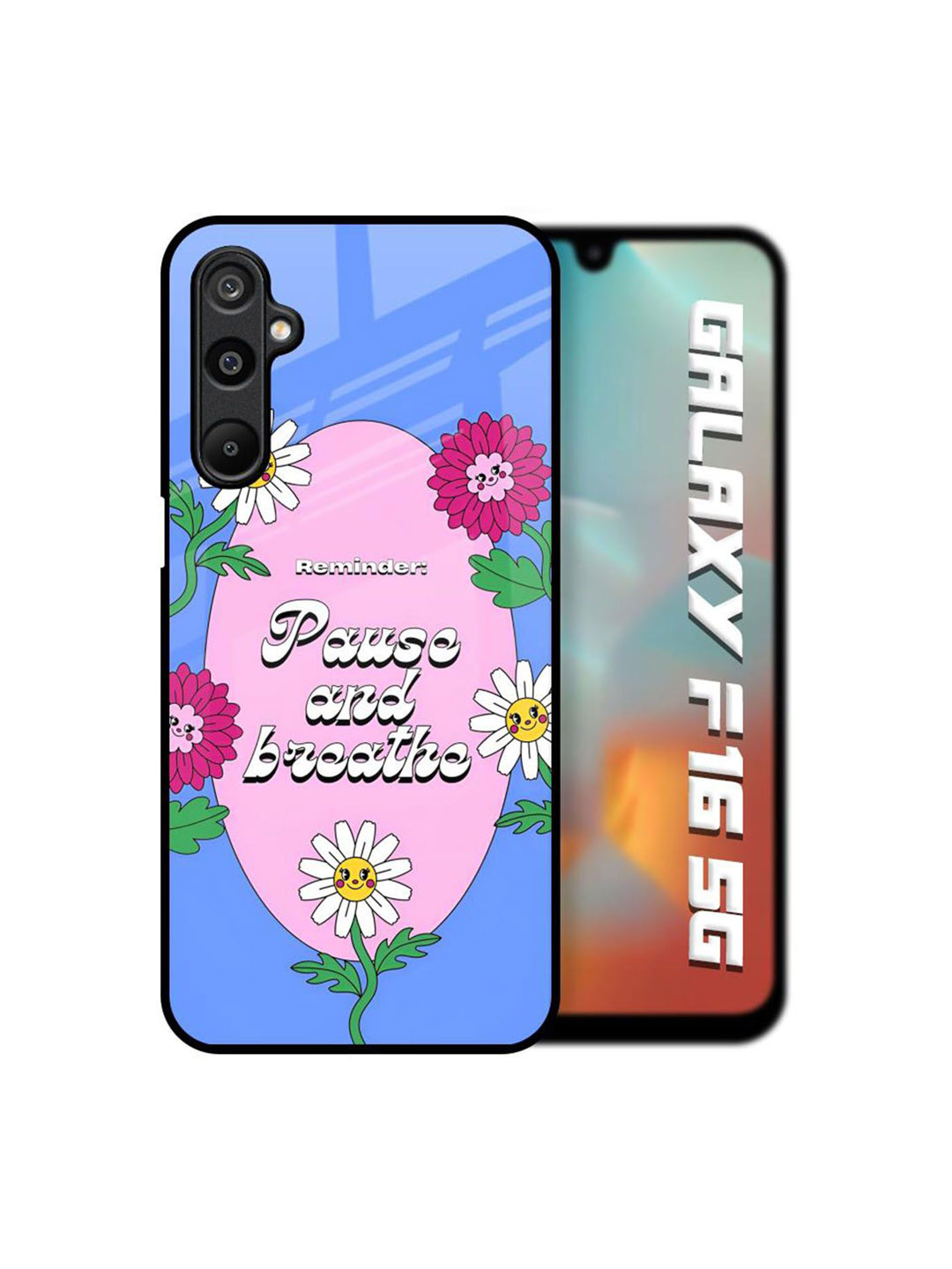 QRIOH Smell Like Floral Glass Case for Samsung Galaxy F16 5G Back Case Mobile Accessories