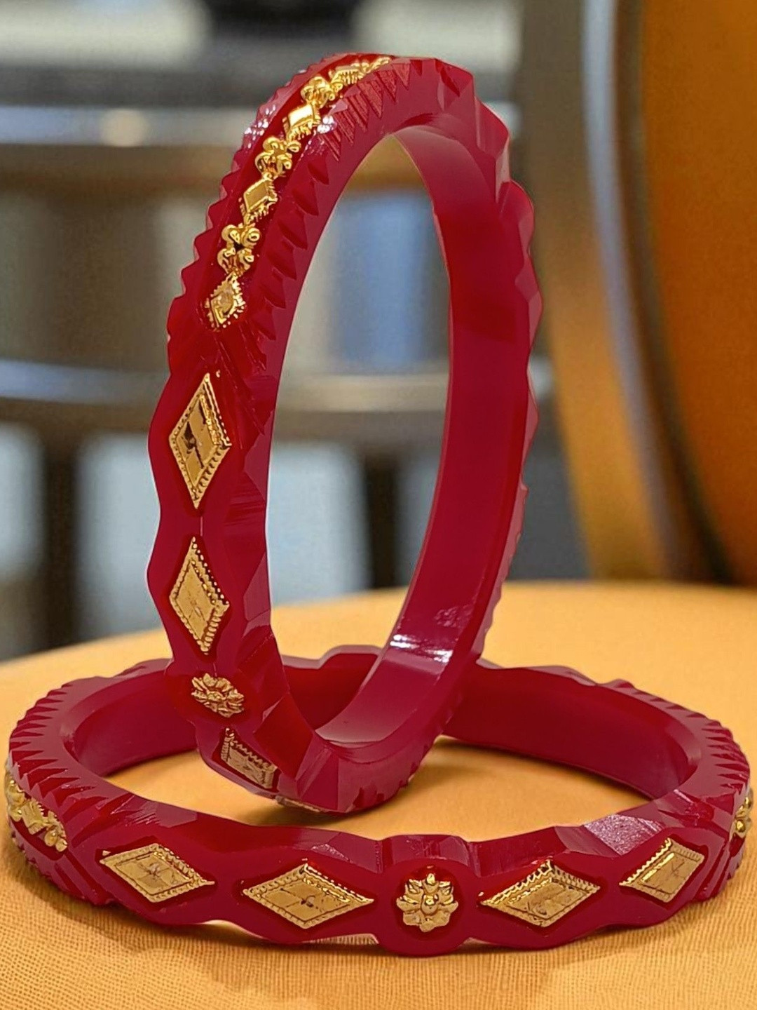 Tanvi J Radha-Rani Sankha Pola Bridal Bangle Set