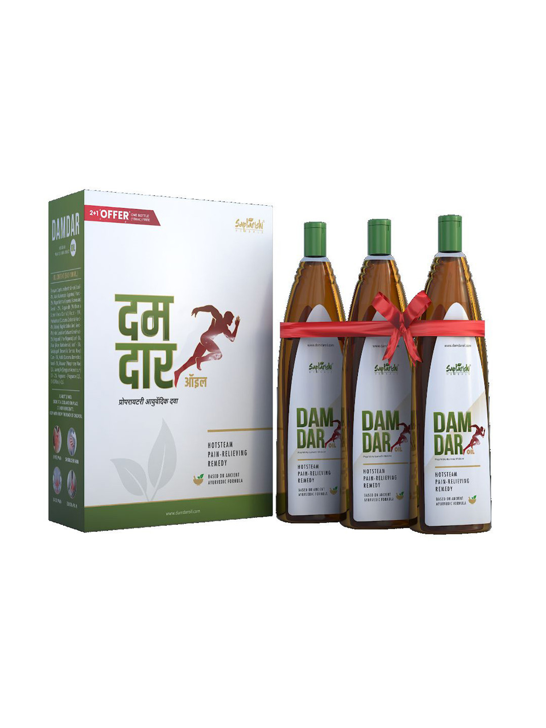 Saptarishi Herbals Set Of 3 Dhuandhaar Plus Oil- 150 ml Each