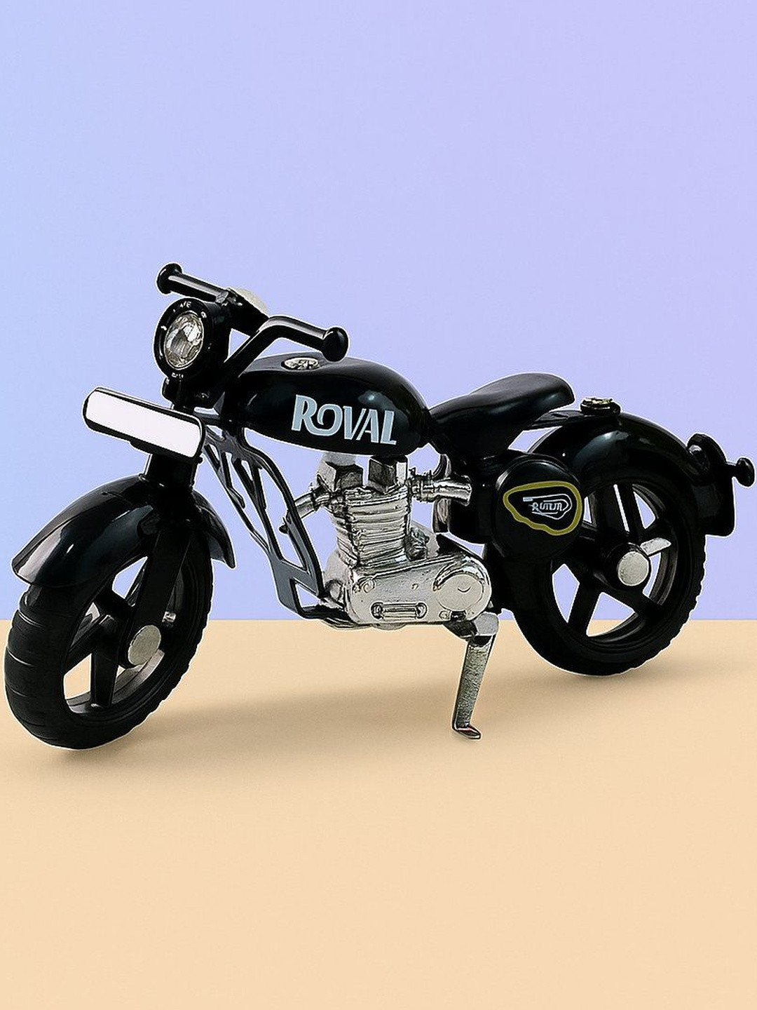 DeoDap Kids Black Metal Bullet Bike Toy Model With Side Stand