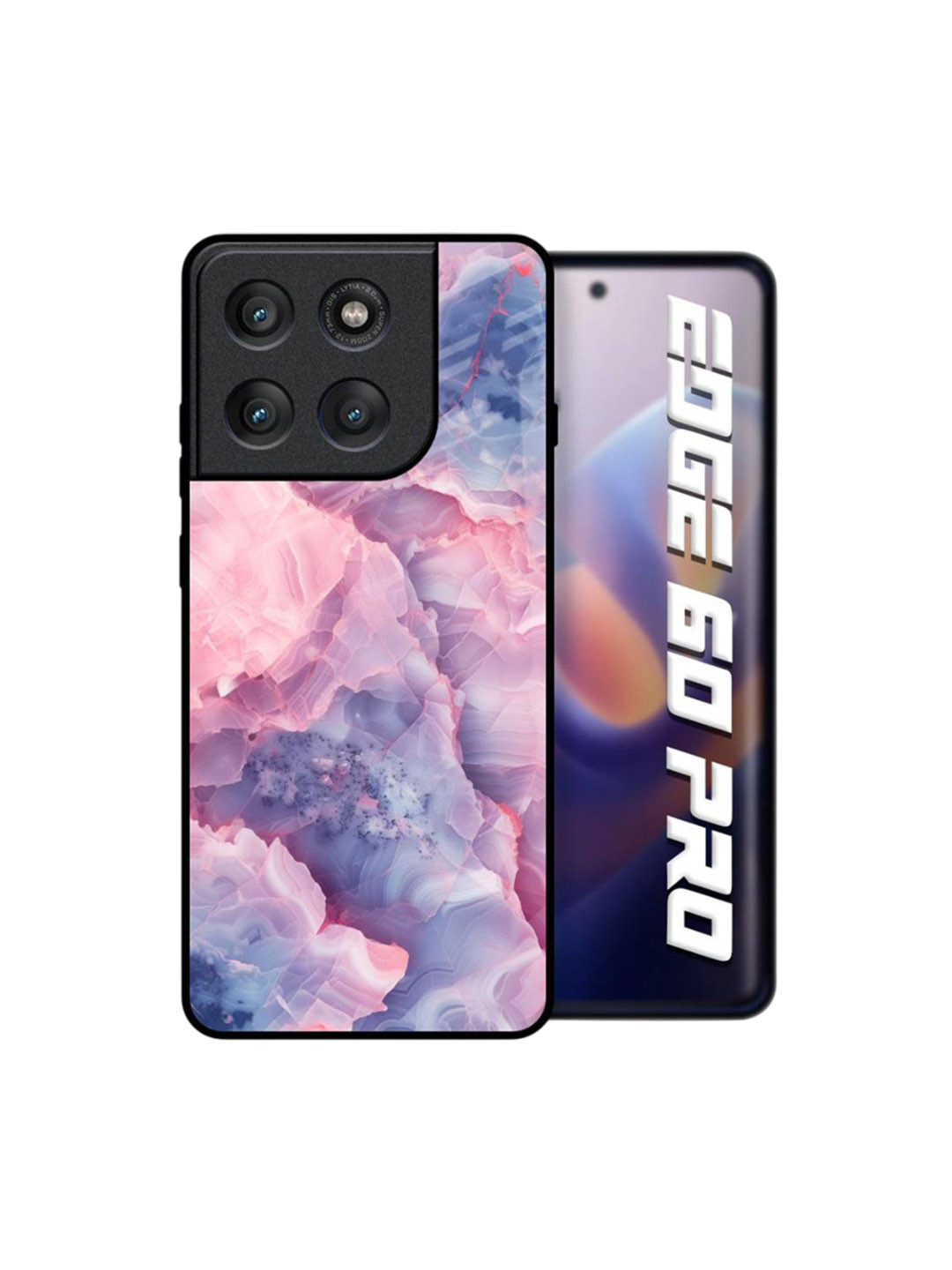 QRIOH  Marble Veil Printed Glass Back Case for Motorola Edge 60 Pro