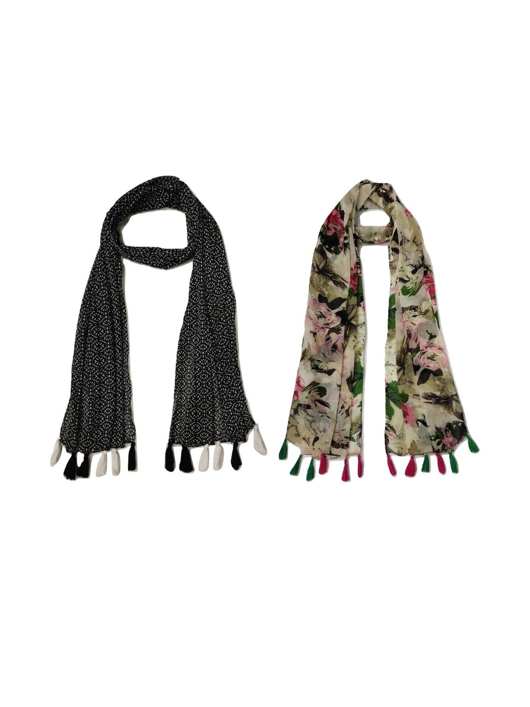StoleVilla Women Pack of 2 Printed Chiffon Stoles