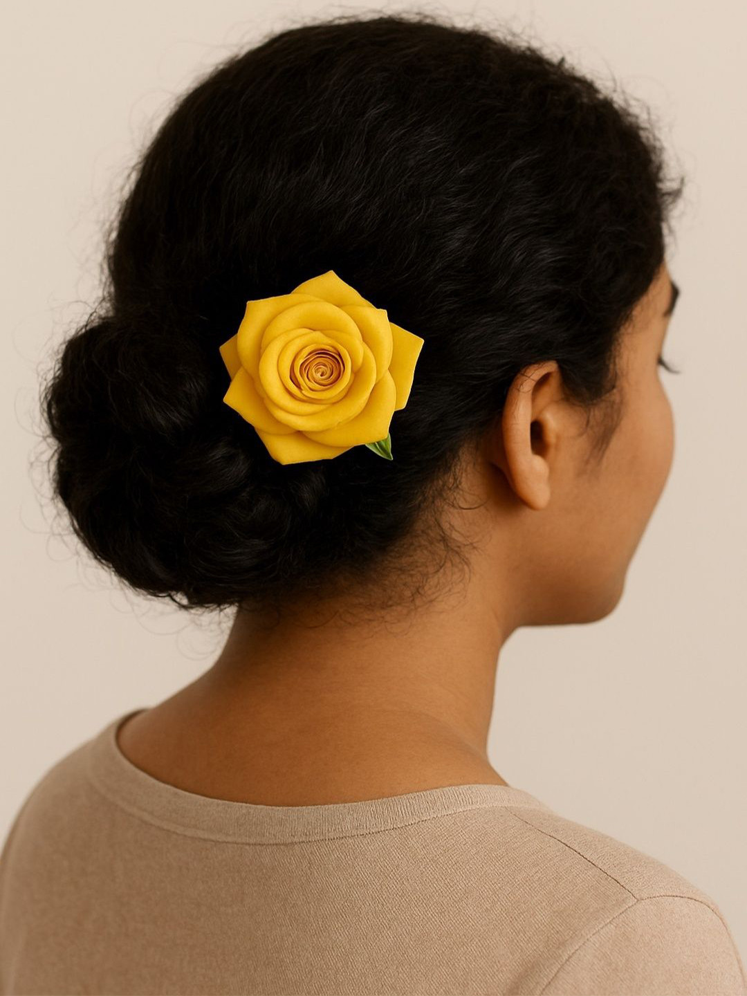Flosaira Women Elegant Yellow Rose Floral - Juda Pin