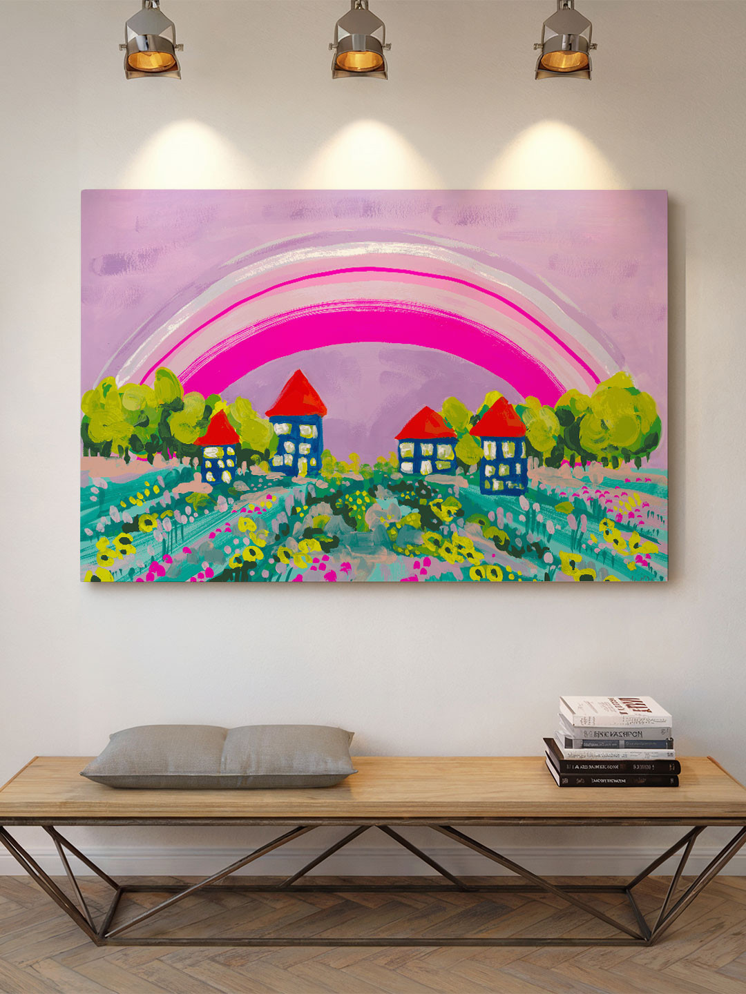 ASIAN MONK Rainbow Wood Wall Art