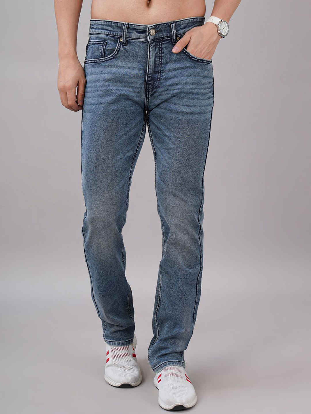 Sand Dunes Men Comfort Slim Fit Mid-Rise Light Fade Stretchable Jeans