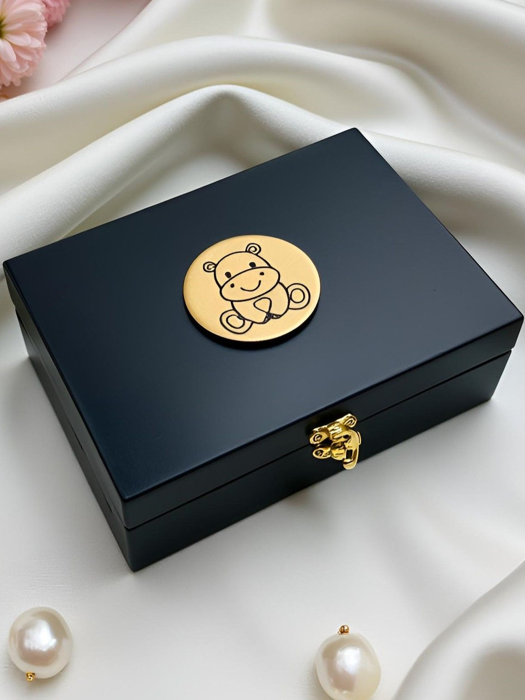 Angira handicrafts Elegant Black Wooden Storage Box