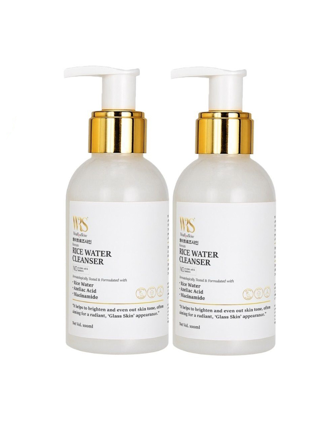 WHITEROSESHINE Set Of 2 Korean Rice Water Face Cleanser - 100 ml Each