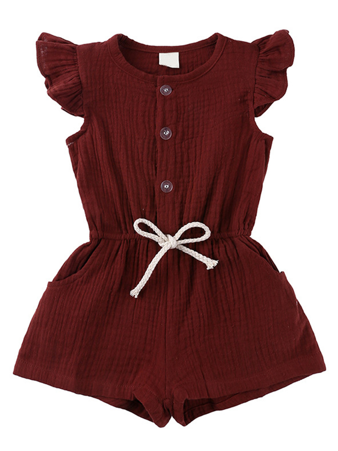 Bold N Elegant Girls Cap Sleeve Cotton Monochrome Romper