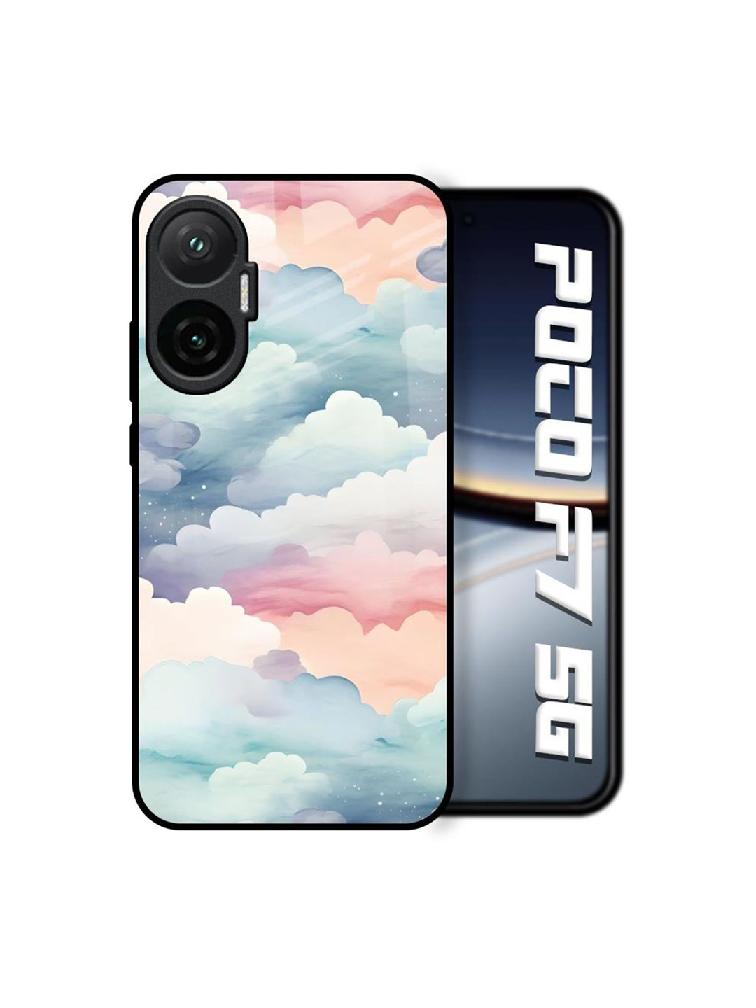 QRIOH Starry Cloud Printed Poco F7 5G Back Case Mobile Accessories