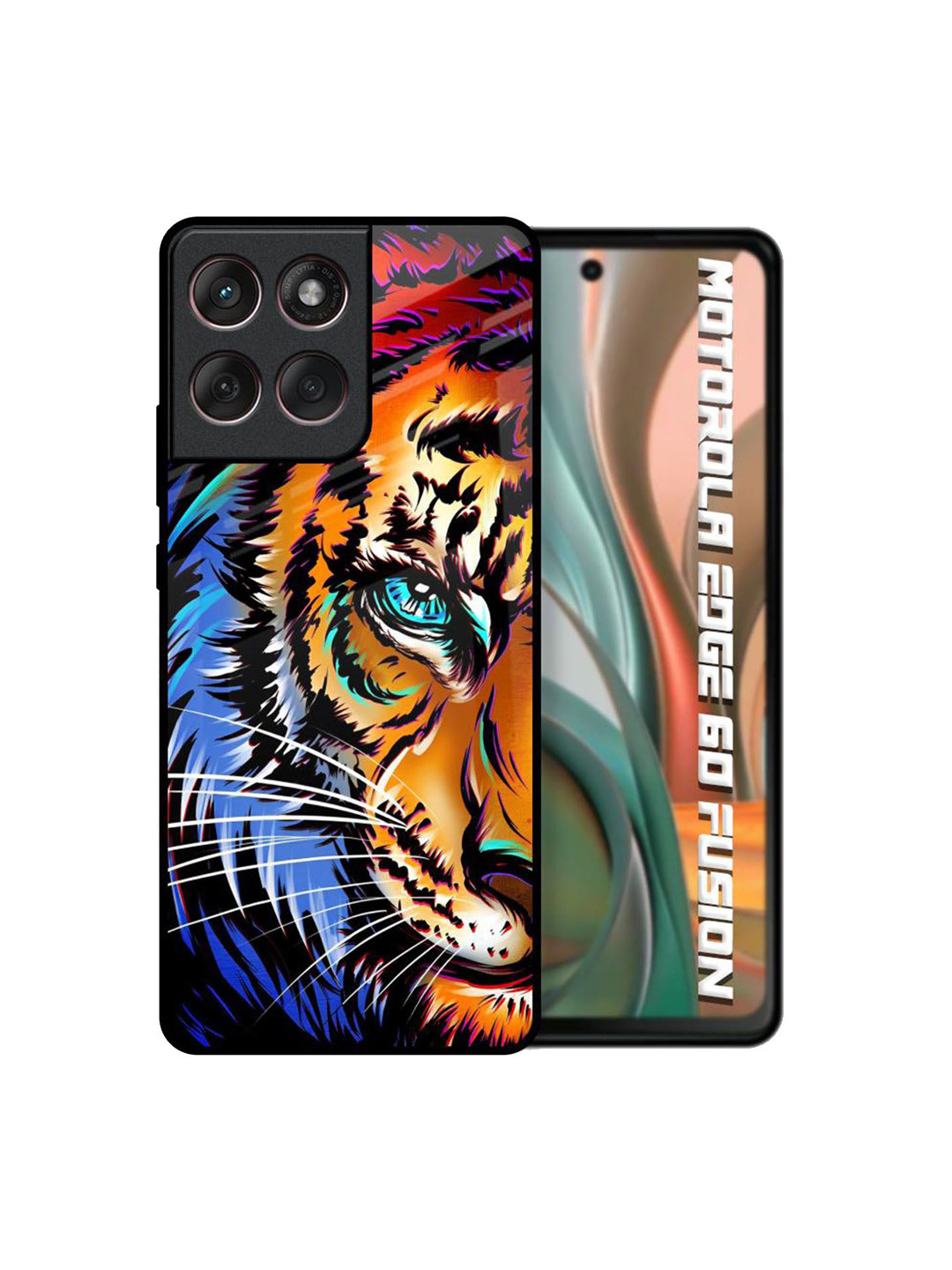 QRIOH Beast Tiger Art Printed Glass Back Case for Motorola Edge 60 Fusion 5G