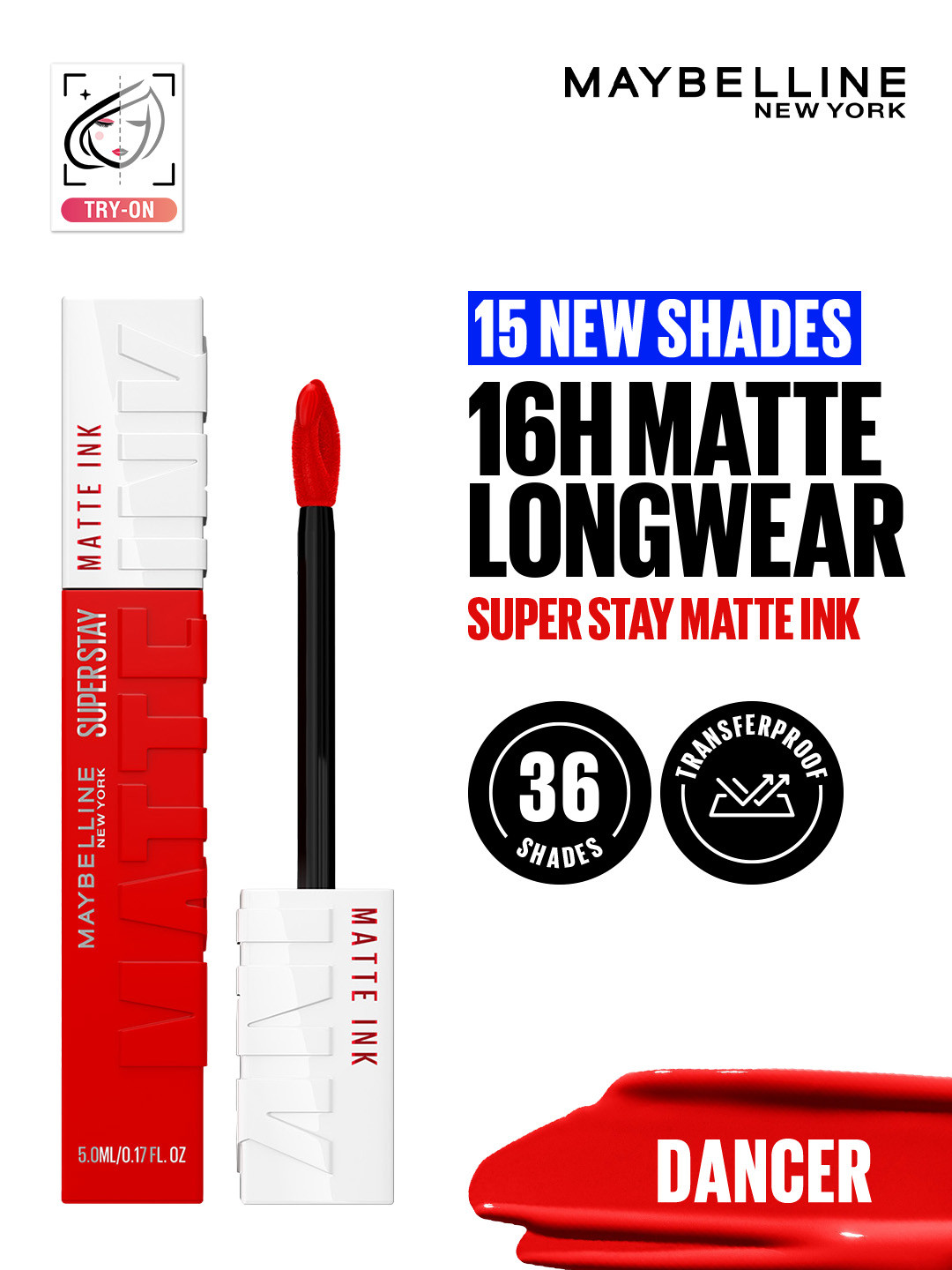 Maybelline New York Super Stay Matte Ink Liquid Lipstick 5 ml - Dancer 118