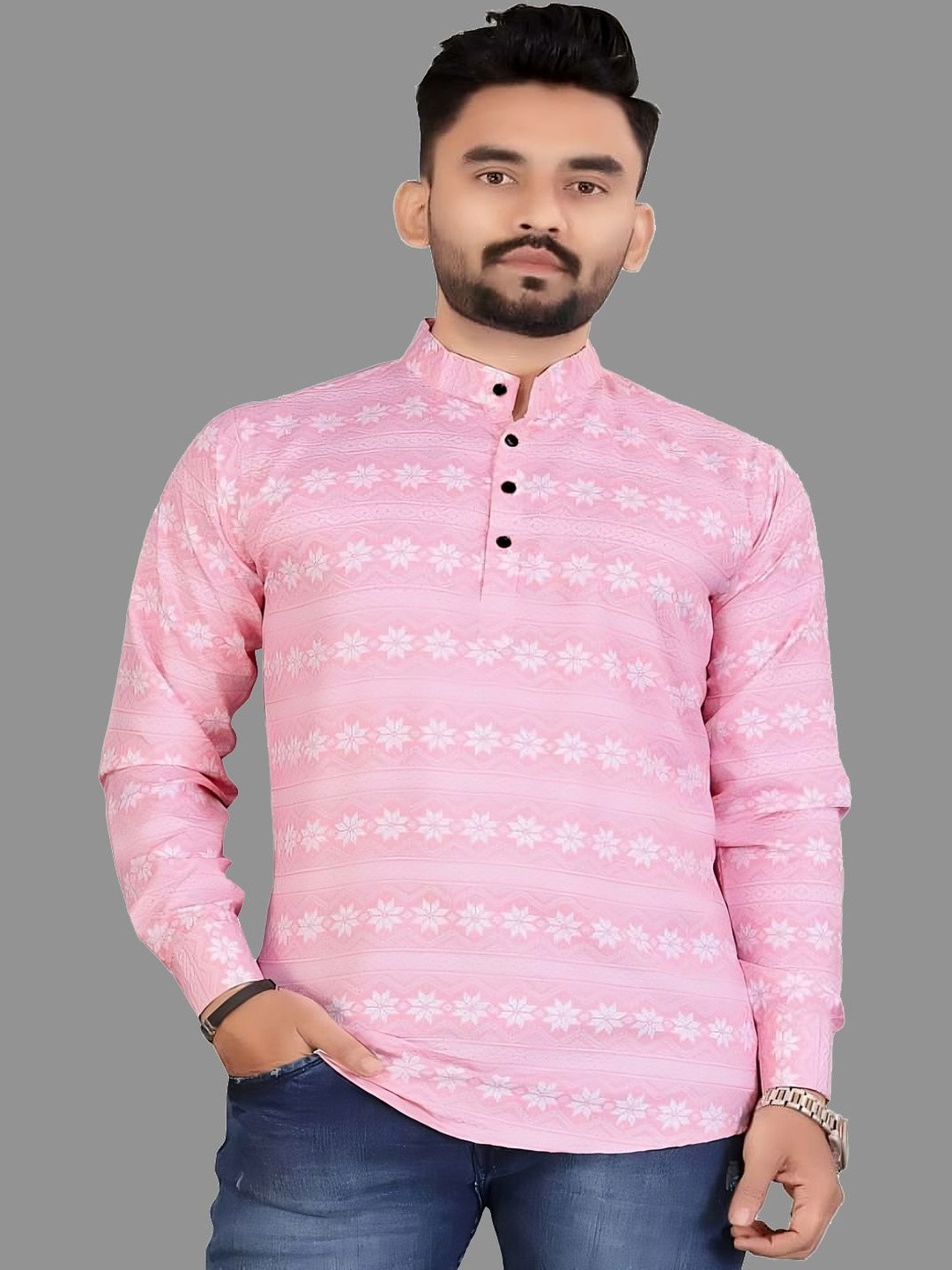 Eleni Trendz Men Floral Printed Indie Florals Kurta