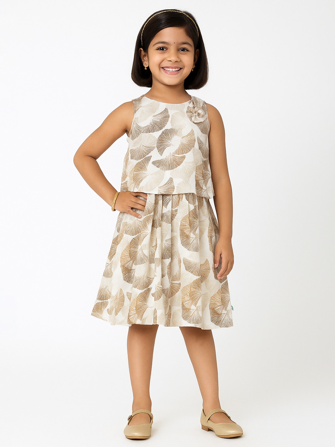 JusCubs Girls Print Formal Fit & Flare Dress