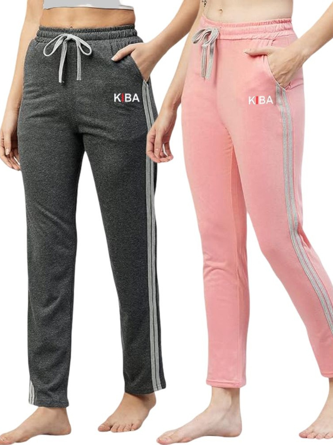 KIBA Women Side Striped Mid Rise Track Pants