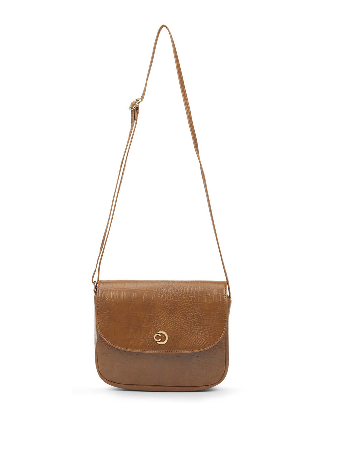 Caprese Croc-Textured Crossbody Sling Bag