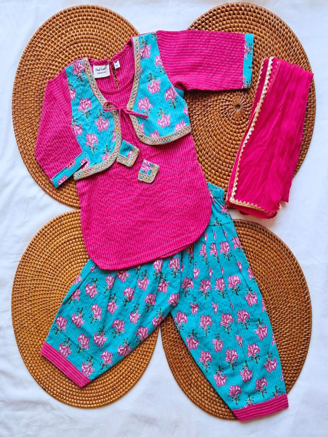 Baal Leela Katha Girls Printed Cotton Kurta Set