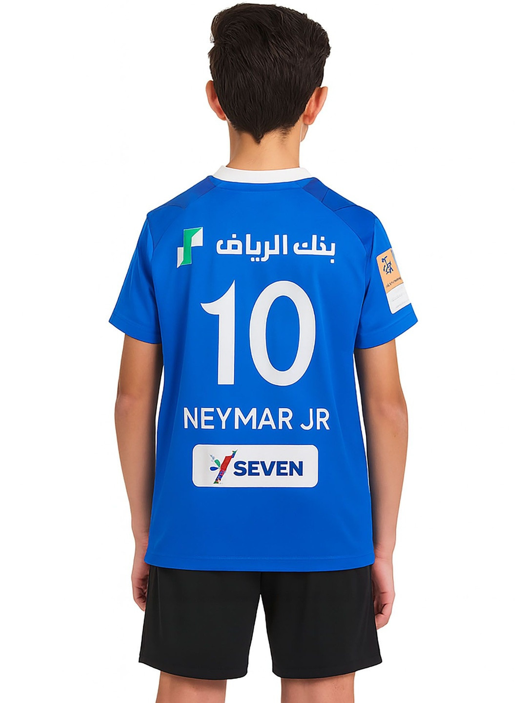 dostitch Kids Boys White Neymar Jersey Printed T-shirt & Shorts