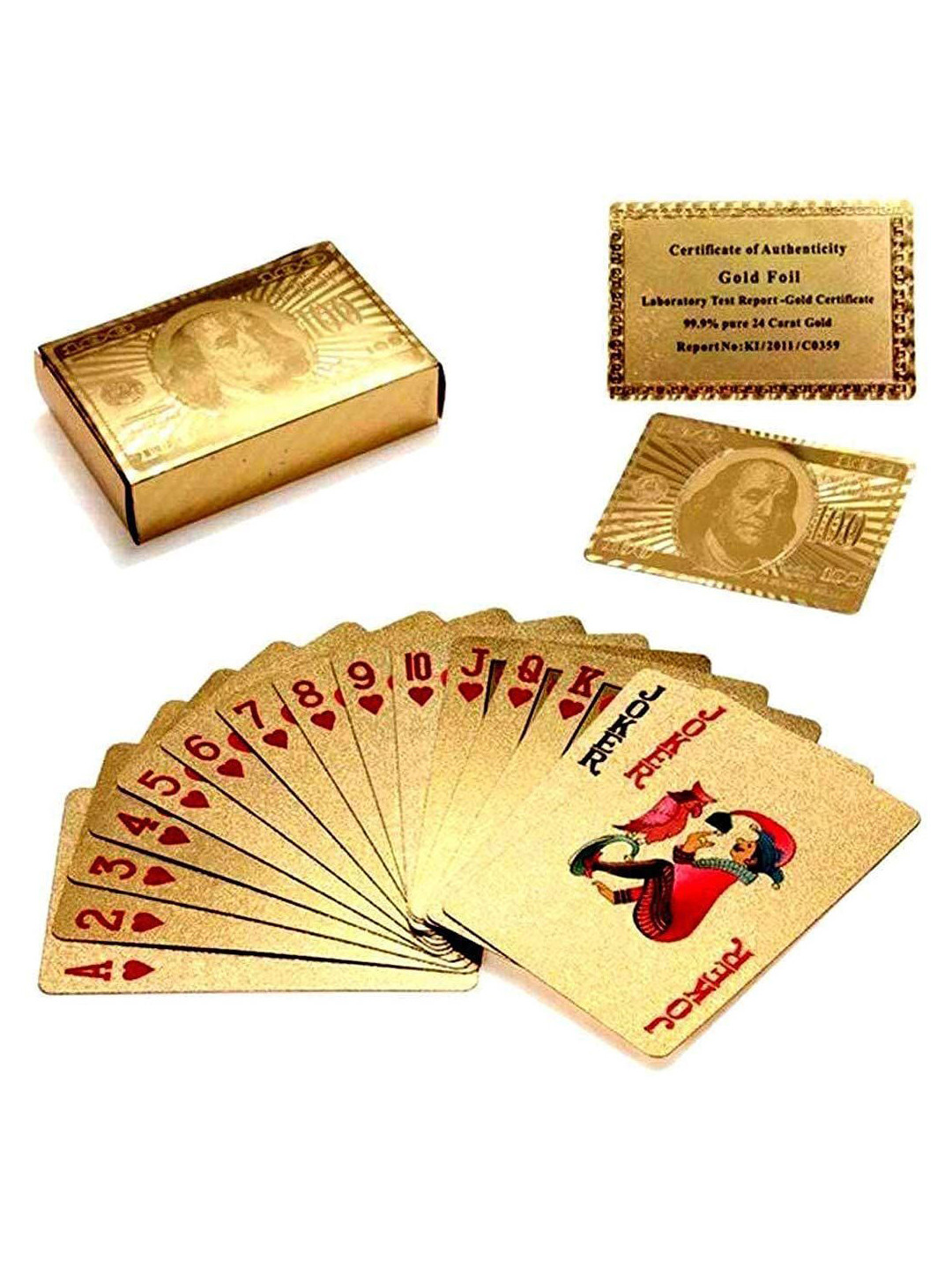 Kidoyz Gold Deck of Waterproof Cards Activity Toys and Games
