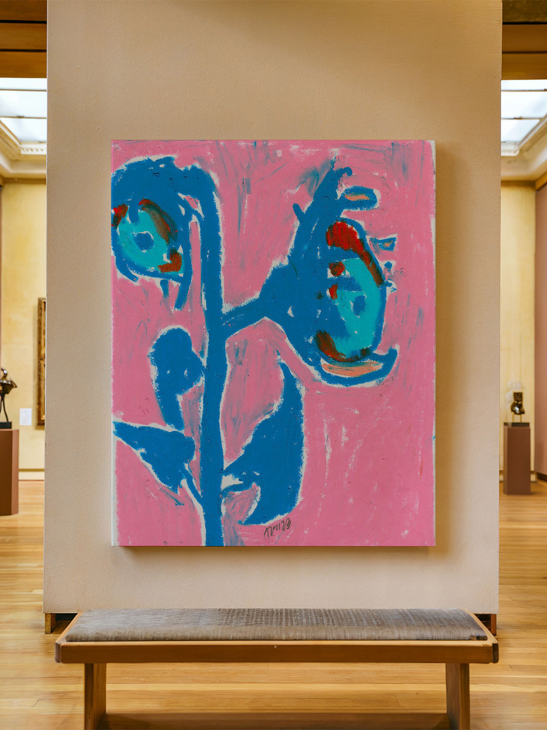 ASIAN MONK Multicoloured Single Piece Wood Sunflower Siblings Wall Paintings