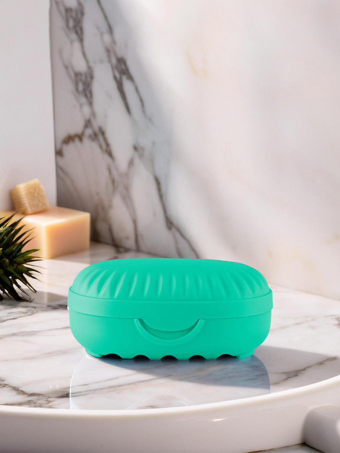 Kuber Industries Green Self Draining Soap Box