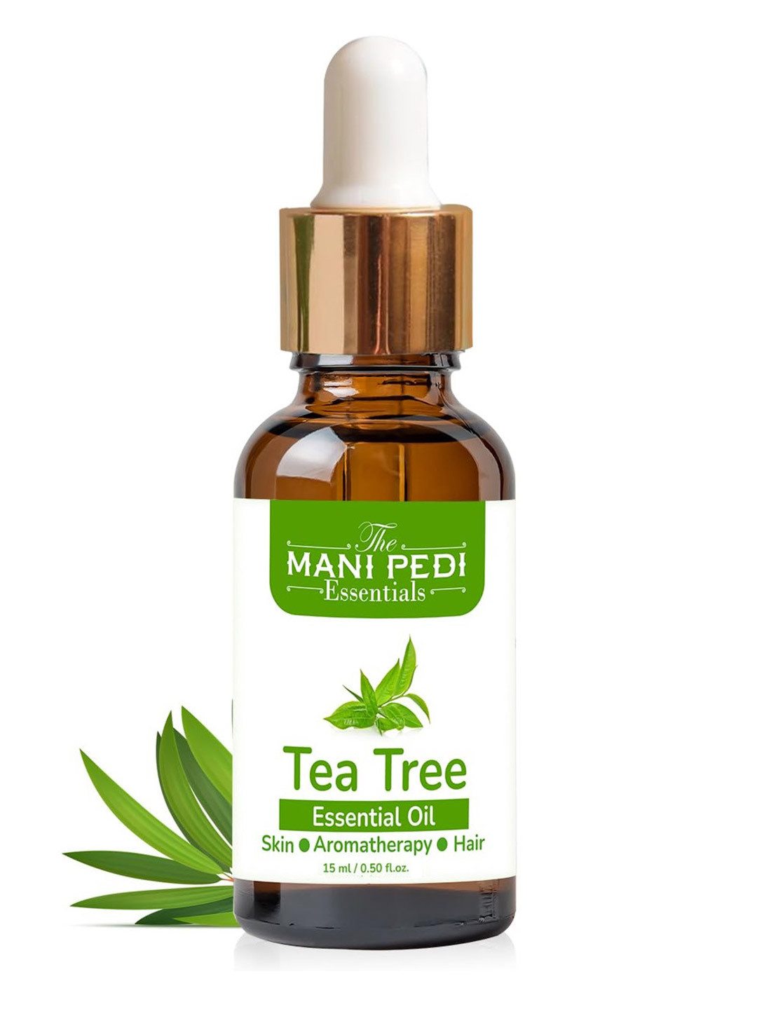 The Mani Pedi Essentials Tea Tree Essential Oil for Skin & Aromatherapy - Vegan - 15 ml