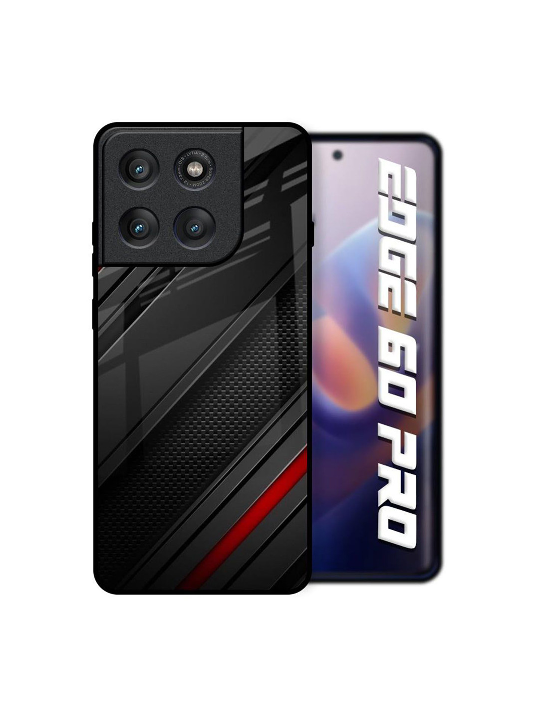 QRIOH Modern Abstract Glass Printed Motorola Edge 60 Pro Back Case Mobile Accessories
