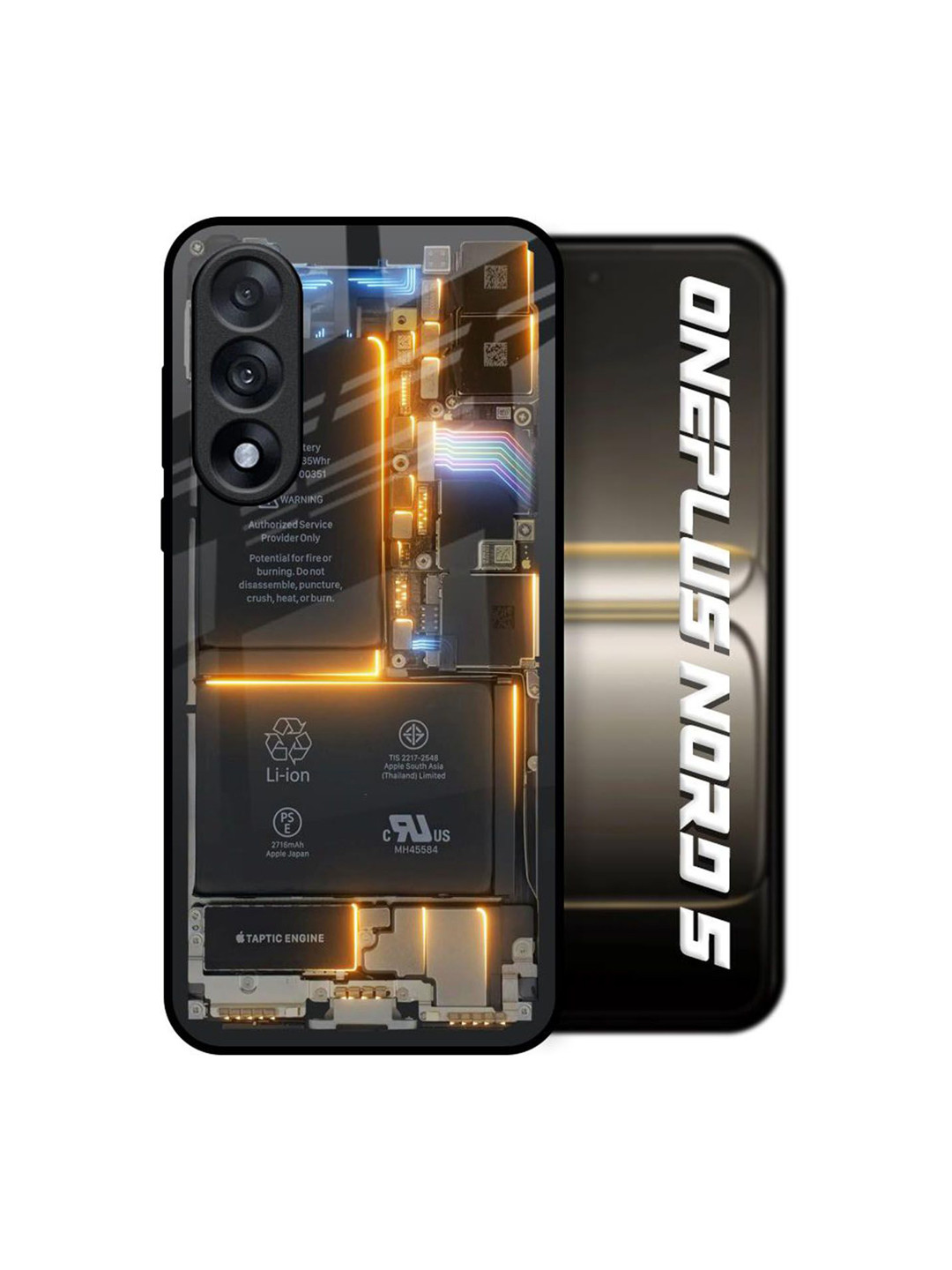QRIOH Glow Up Skeleton Printed OnePlus Nord 5 5G Glass Back Case Mobile Accessories