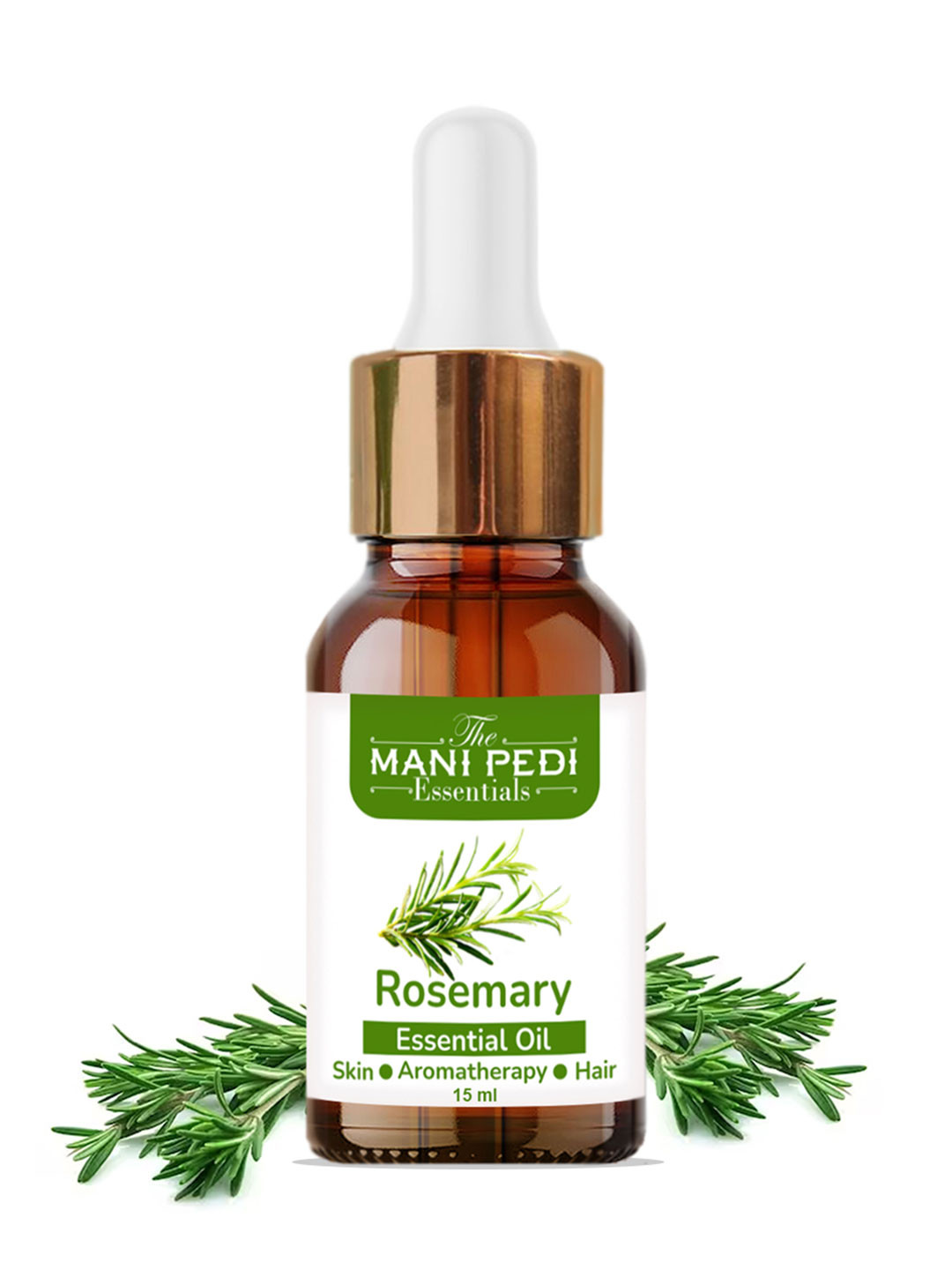 The Mani Pedi Essentials Rosemary Essential Oil for Skin & Aromatherapy - Vegan - 15 ml