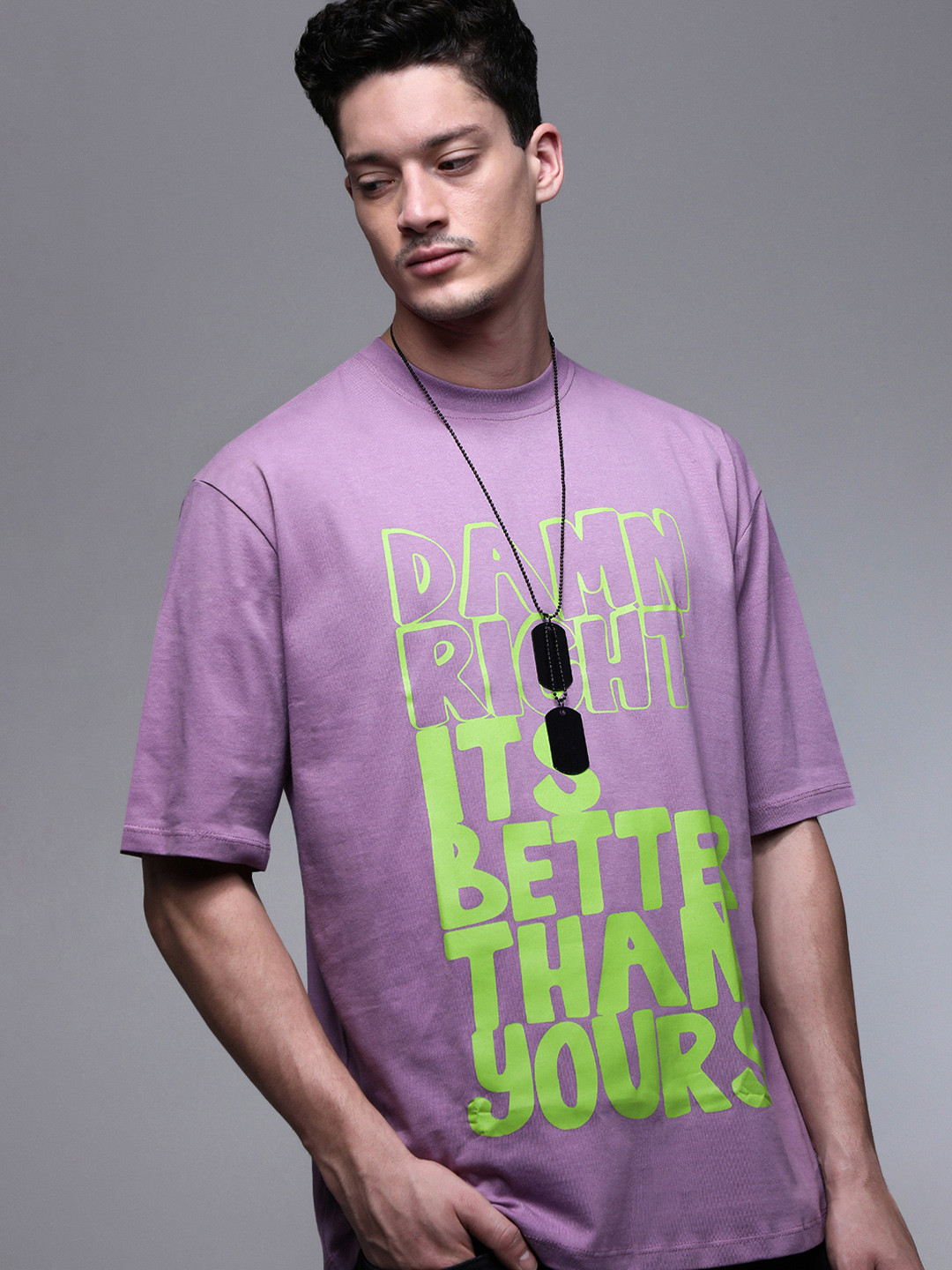 Paper Cut Oversized Round Neck Cotton Printed T-shirt