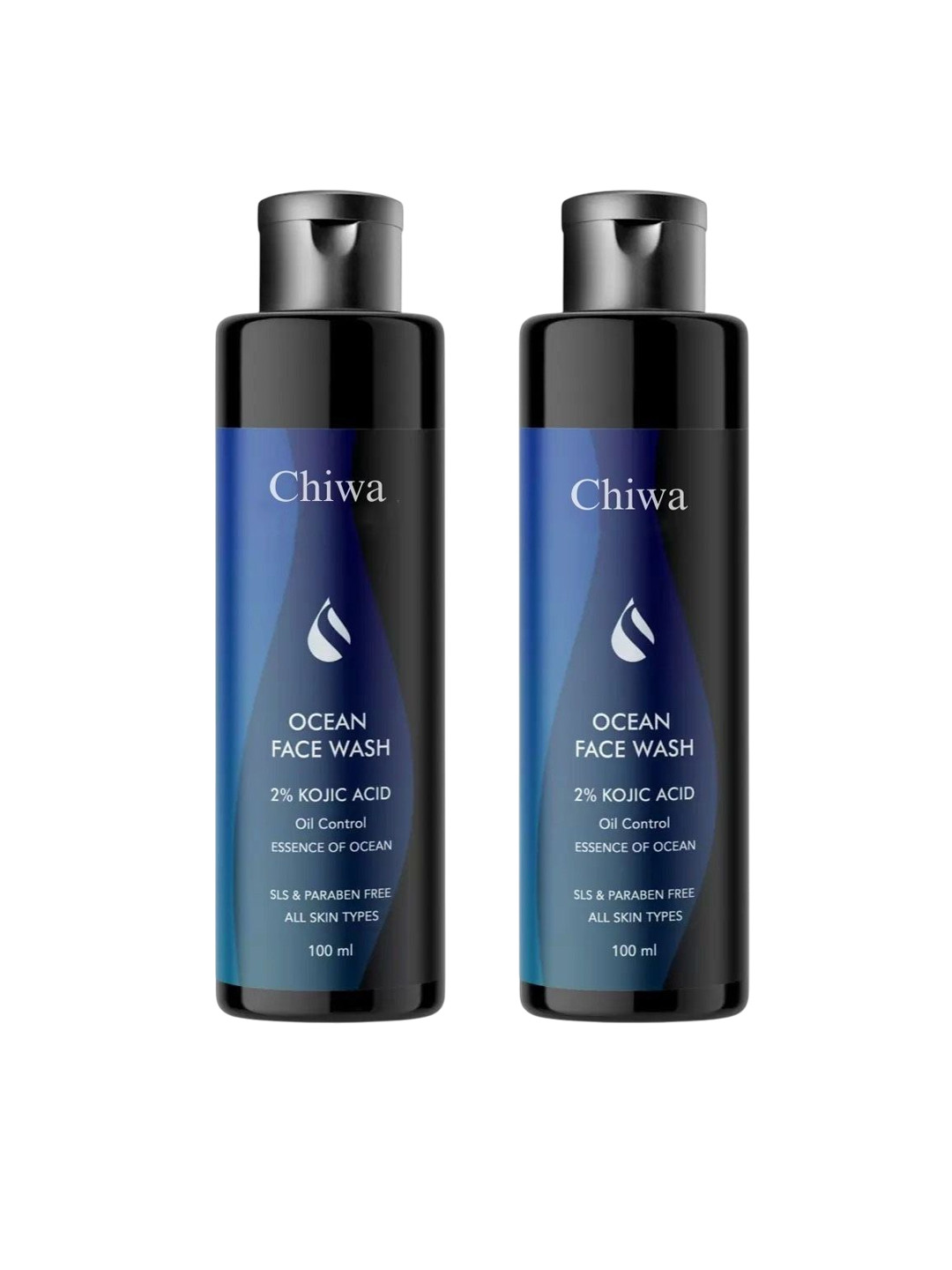 CHIWA Set Of 2 Charcoal & Green Tea Pollution Detox Face Wash - 120 ml Each