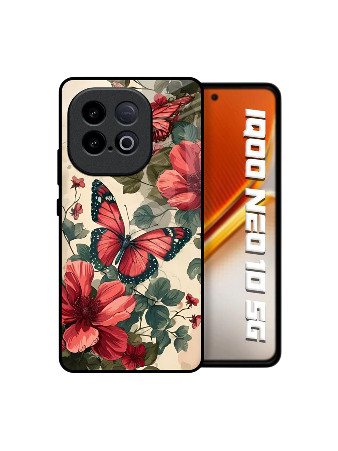 QRIOH Papillon Rouge Printed iQOO Neo 10 5G Back Case Mobile Accessories