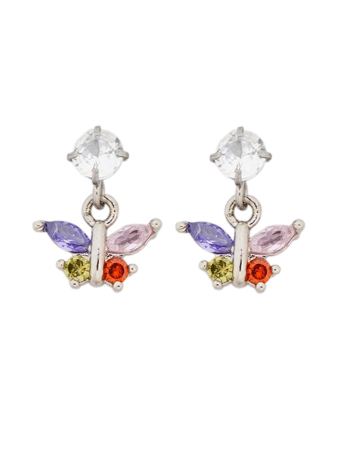 INTERSTELLAR Women Cubic Zirconia Stud Butterfly Shaped Drop Earrings