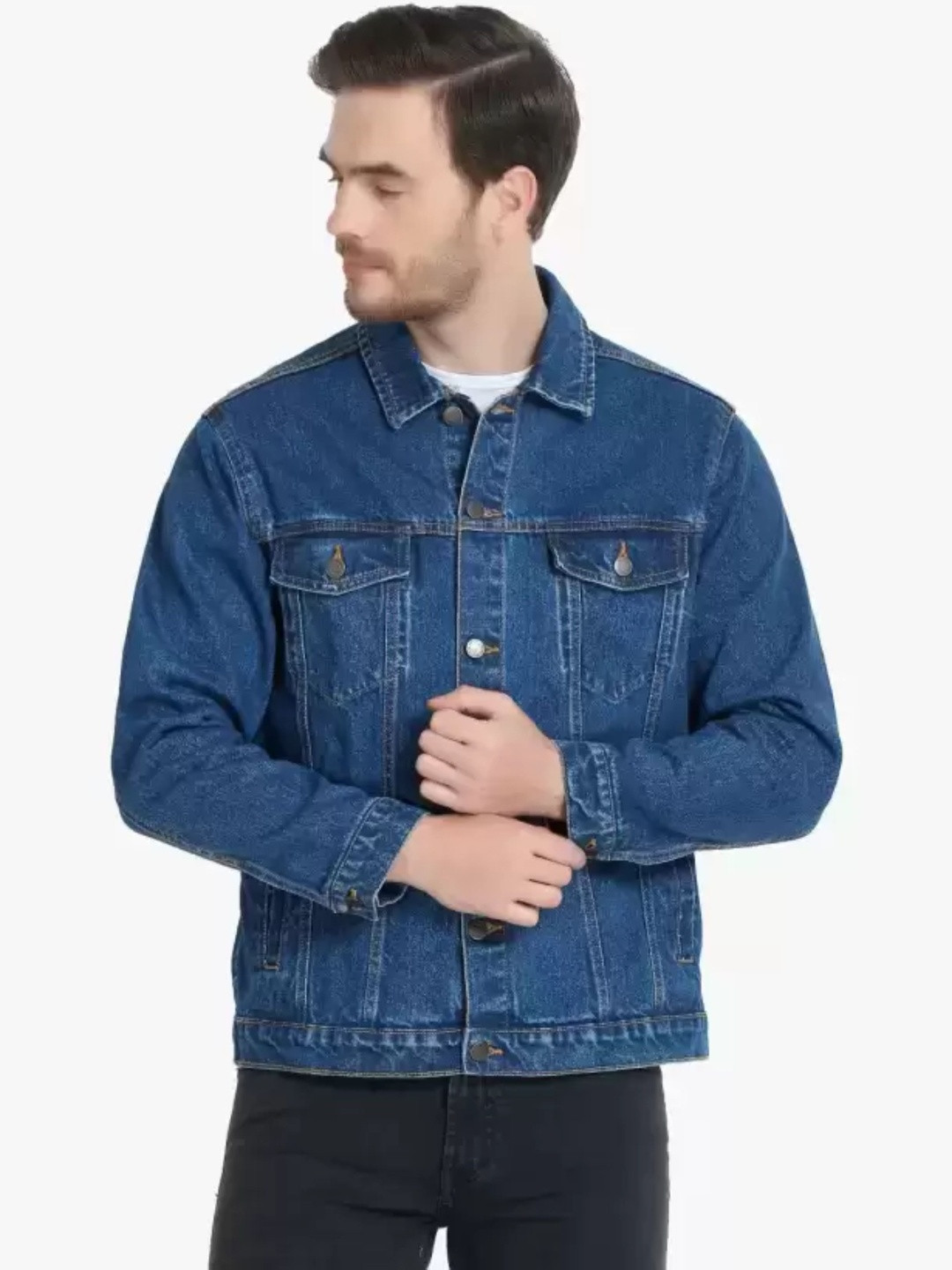 Mevan Men Dark Blue Regular Fit Denim Jacket